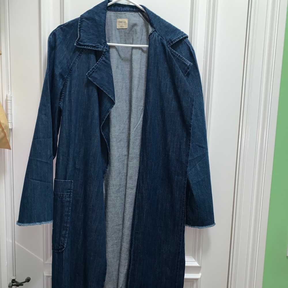 Gap oversized jean trench coat